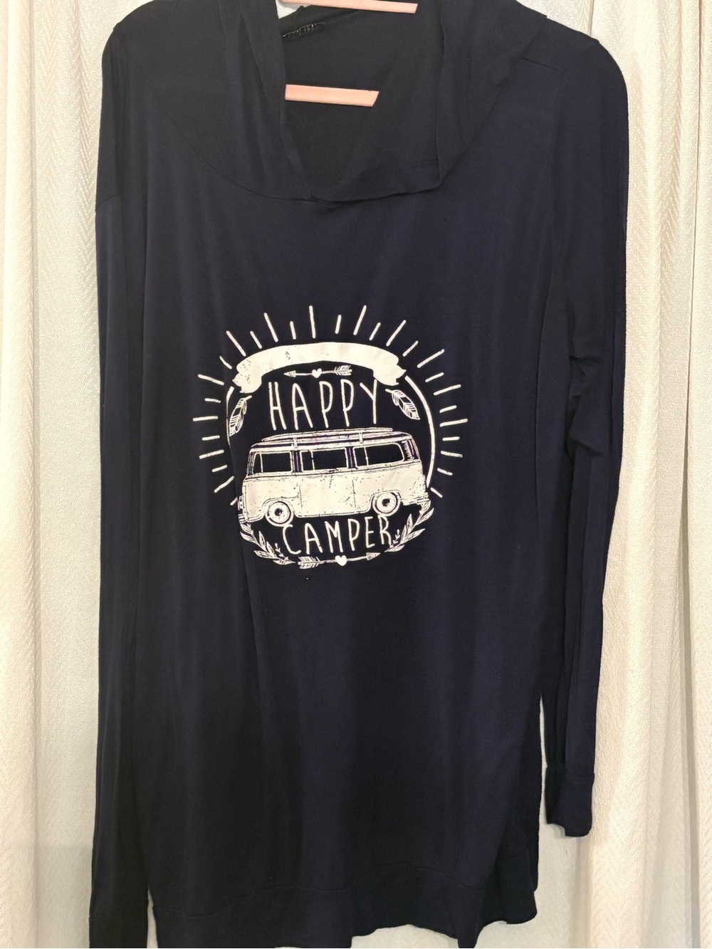 Light Weight "Happy Camper" Shirt with Hoodie